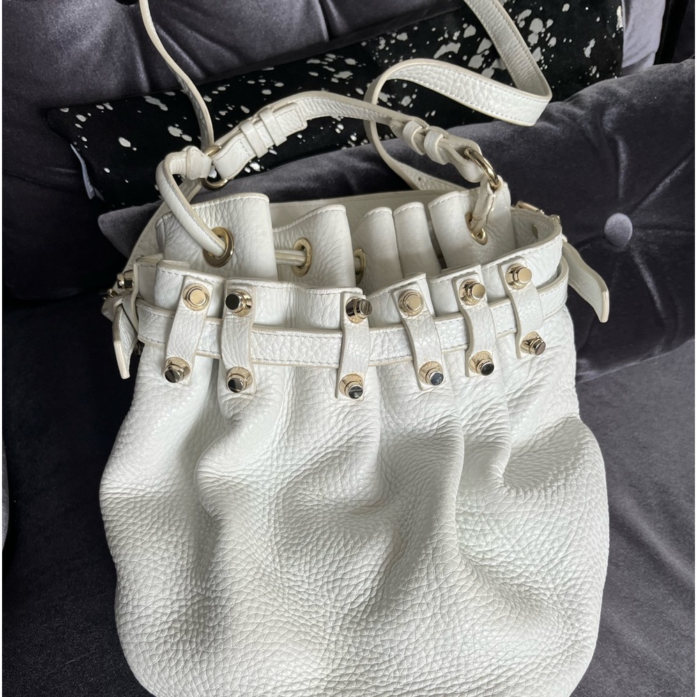 Authentic Alexander Wang Diego in White “Dumbo” Leather With Soft Gold Hardware.